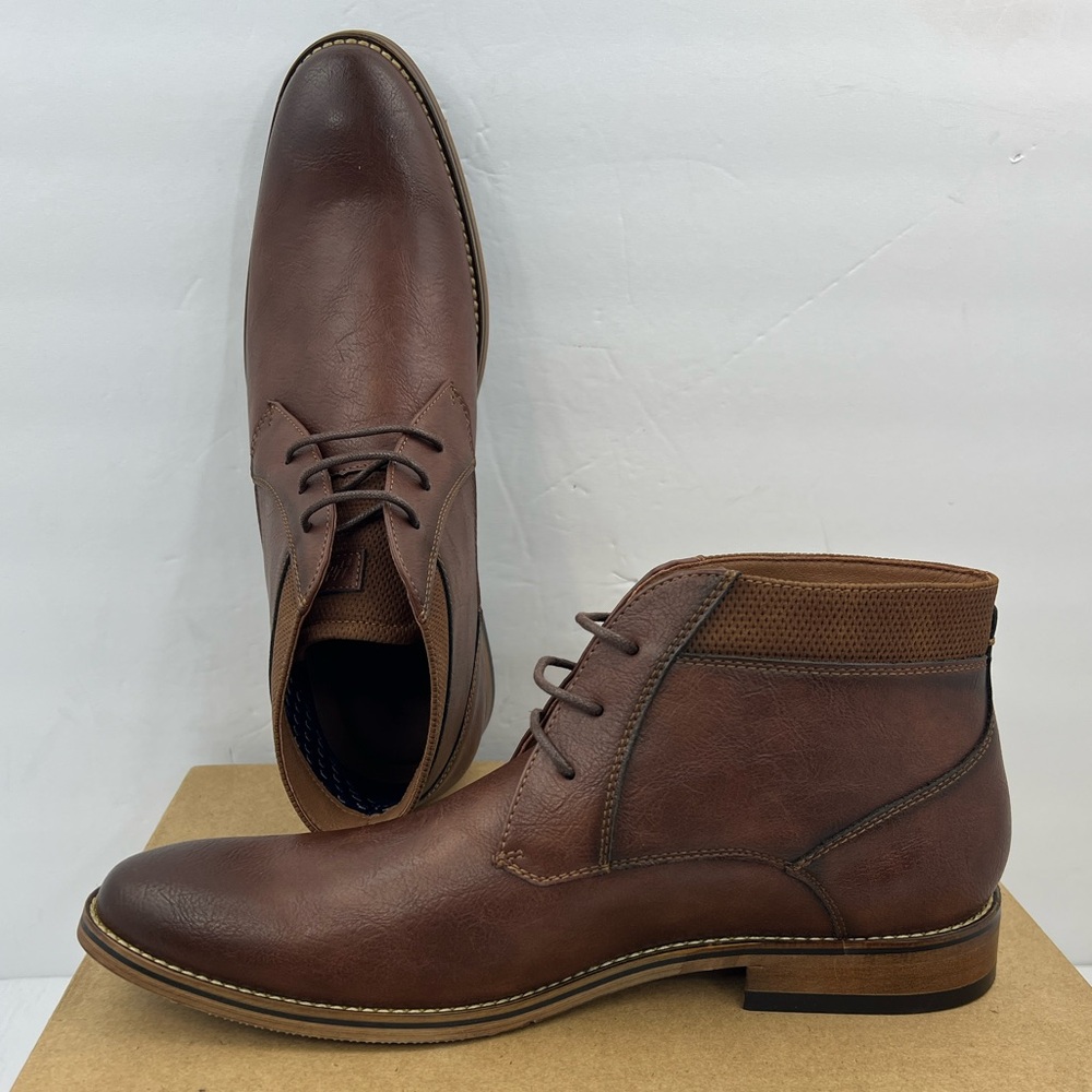 TOMMY HILFIGER, MEN’S DRESS LACE UP CHUKKA BOOTS, BROWN SIZE 10 MEDIUM
